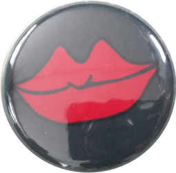 Kuss Mund - sweet lips Button schwarz - zum Schließen ins Bild klicken